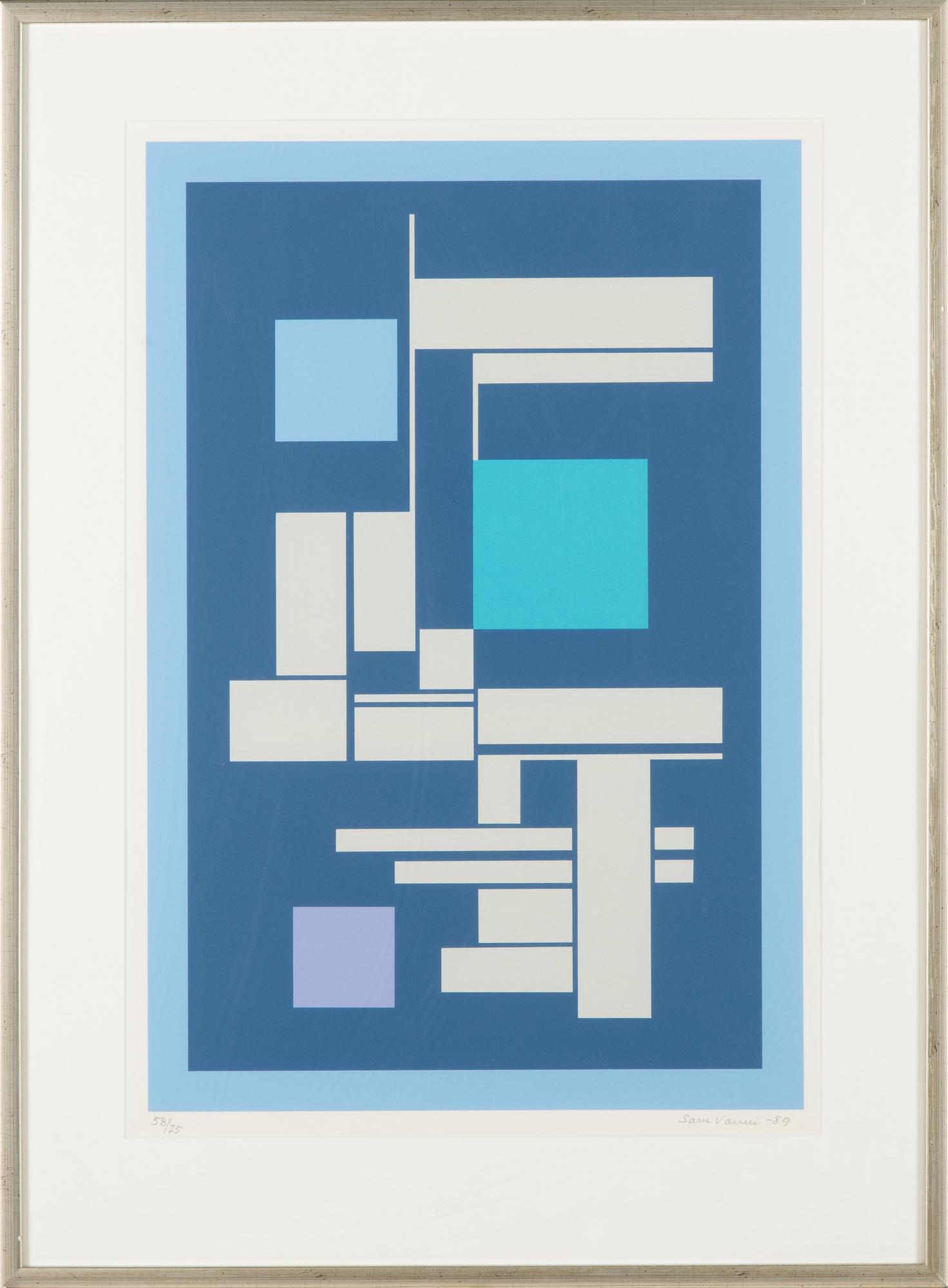 Sam Vanni, serigrafi, signerad och daterad-89. Numrerad 58/75.