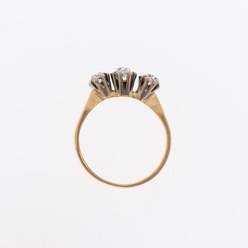 RING, gammalslipade diamanter, 18K guld.