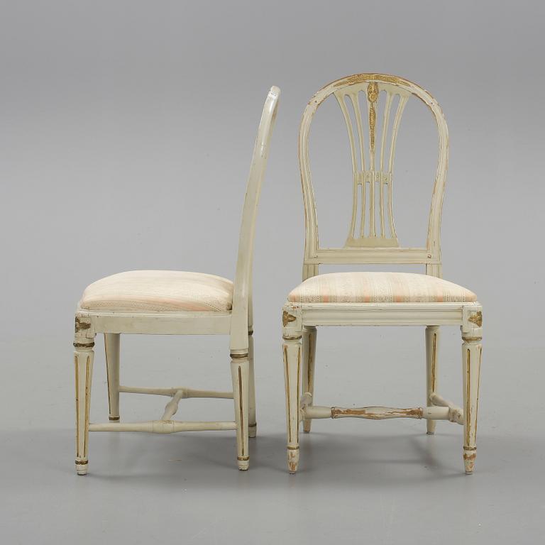 STOLAR, 4 st snarlika, Gustavianska, bl.a Johan Hammarström (mästare i Stockholm 1794-1812).