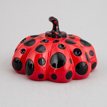 Yayoi Kusama, after. Multiple, 'Red Pumpkin', resin, Benesse Holdings Inc,  Naoshima, Japan.