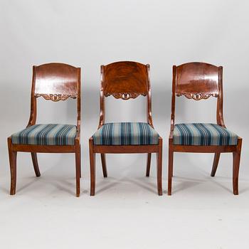 A set of five Baltic Biedermeier chairs.