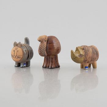 Lisa Larson, figuriner, 3 st, stengods, ur serien "Menageri", Gustavsberg.