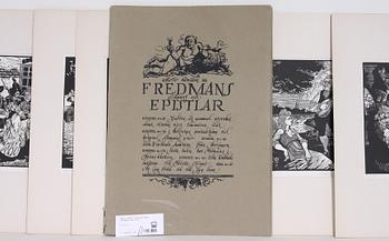 GRAFISKA BLAD, 6 st, "Fredmans Epistlar", sign o numr 58/100.