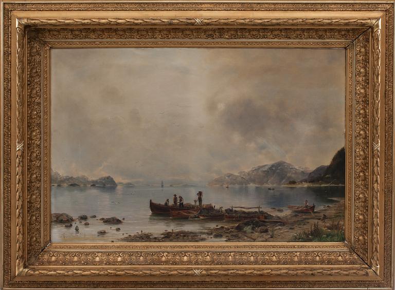 OKÄND KONSTNÄR, oljemålning på duk, signerad T Björnberg 1889.