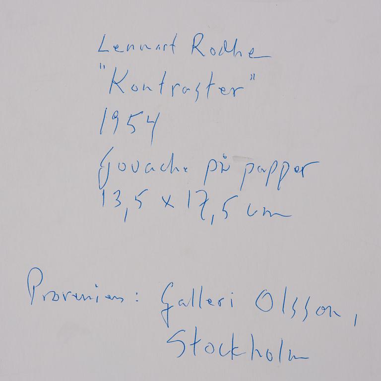 Lennart Rodhe, "Kontraster".