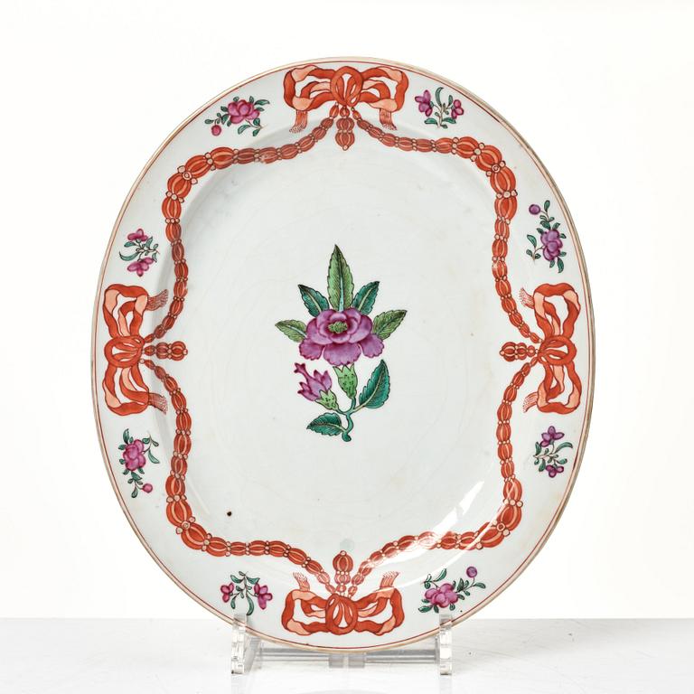 Pastejform med lock och fat, kompaniporslin. Qingdynastin, Jiaqing (1796-1820).