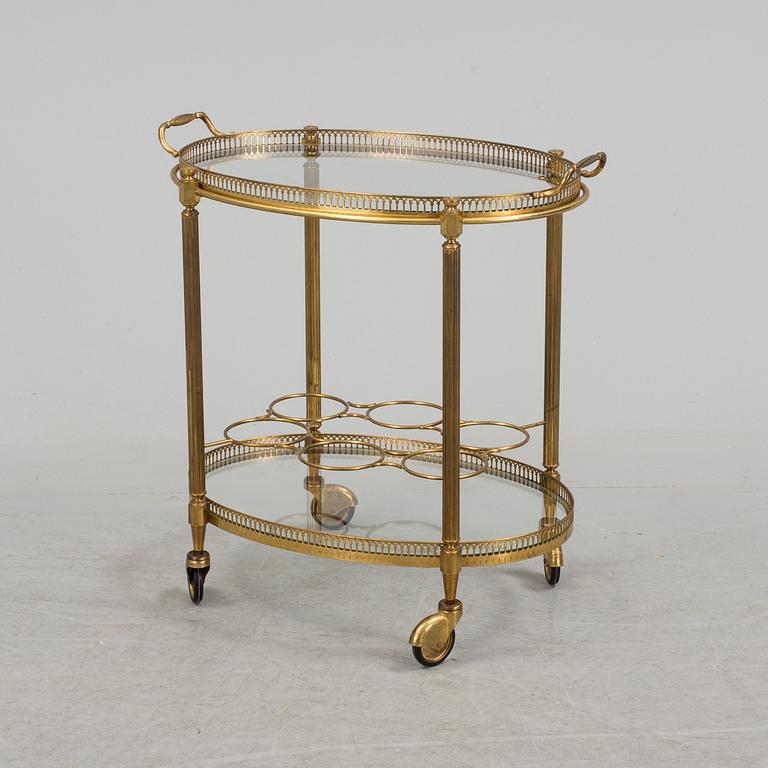 A second half of the 20th century brass serving trolley.