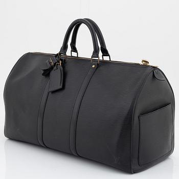 Louis Vuitton, a black 'Keepall Epi 50'.