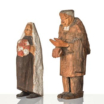 Axel Petersson Döderhultarn, "Bröllop" (The wedding) (7 pieces).