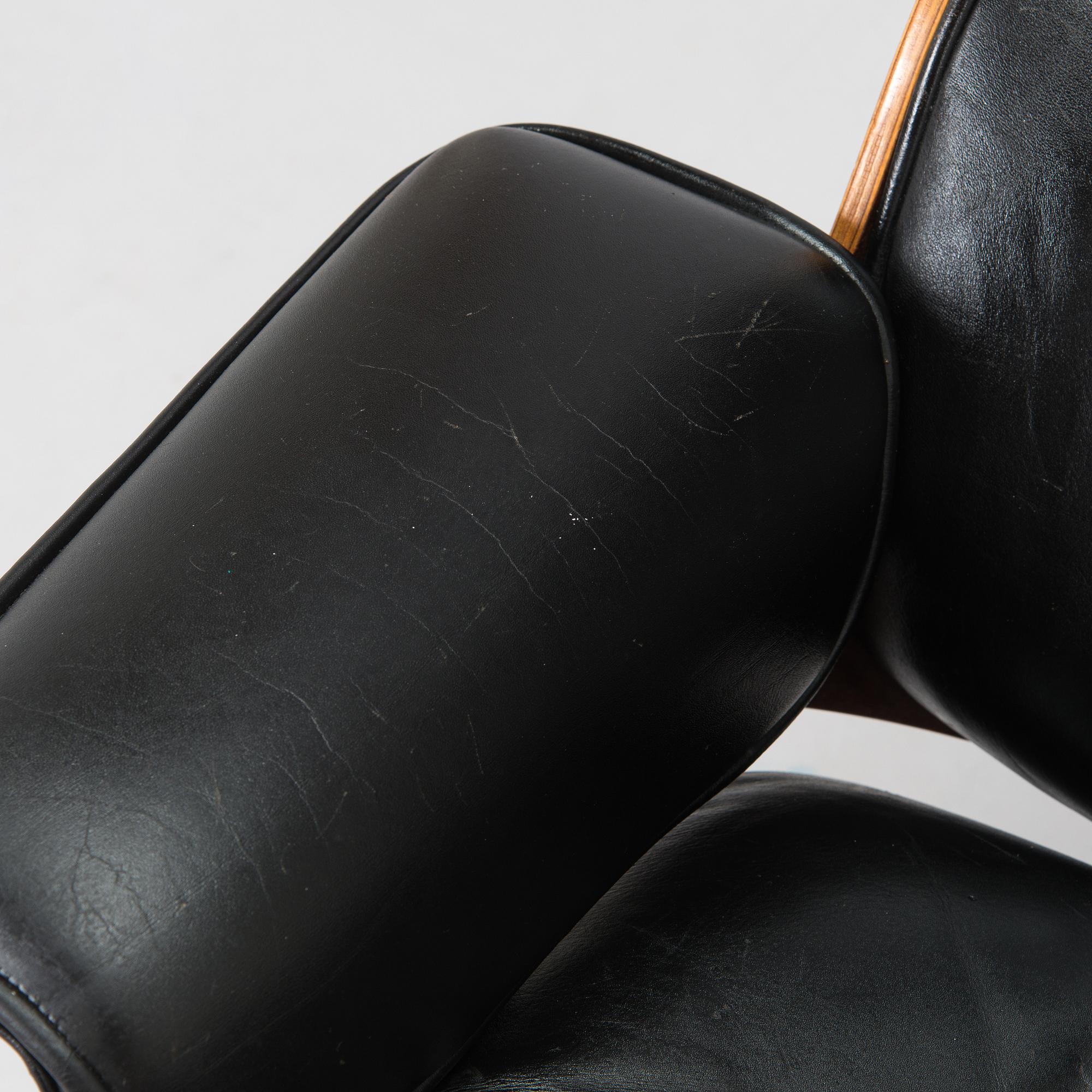 Charles and Ray Eames, a 1960s 'Lounge chair' and stool for Herman Miller.