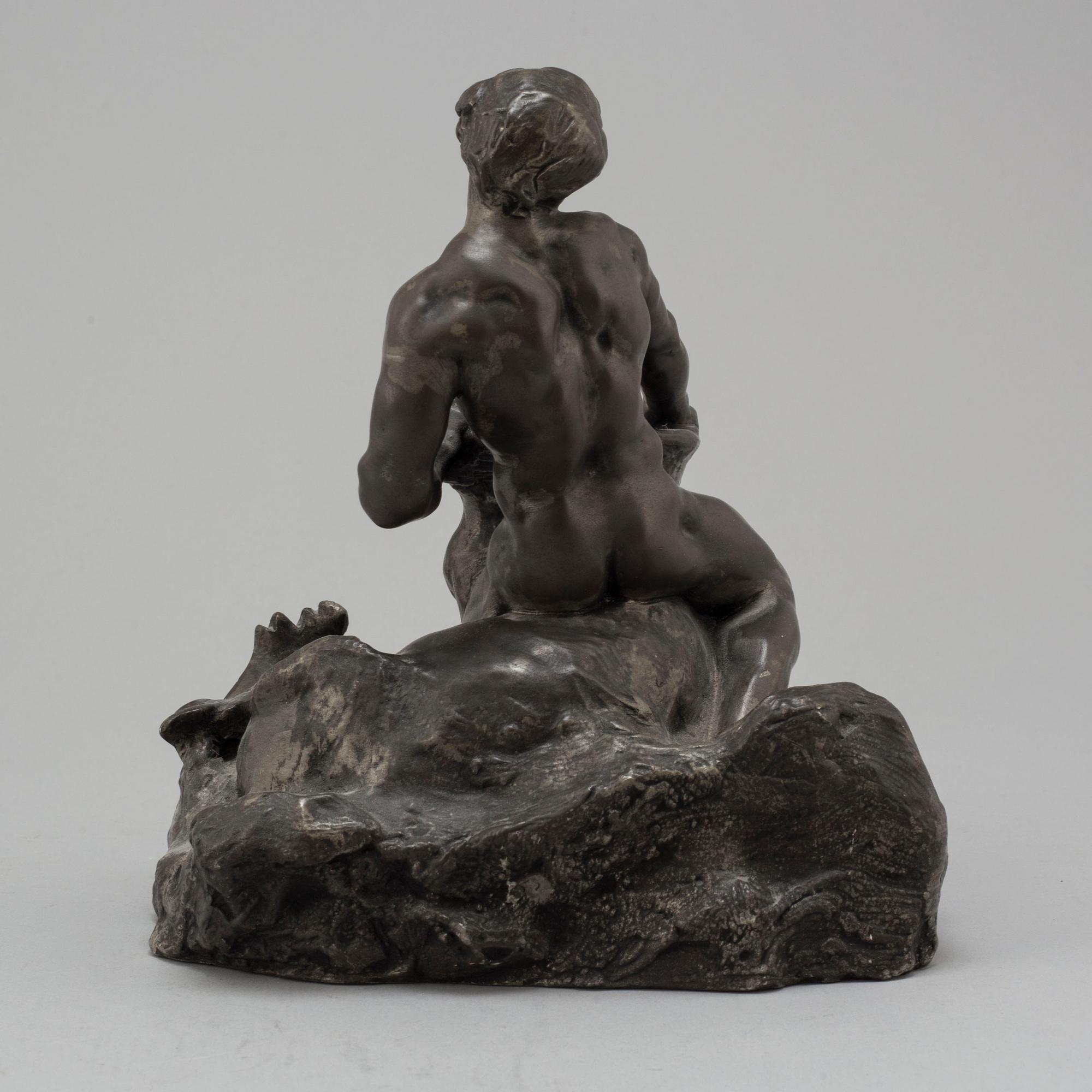 HENRI LOUIS LEVASSEUR, a sculpture, zinc. Signed H Levasseur.