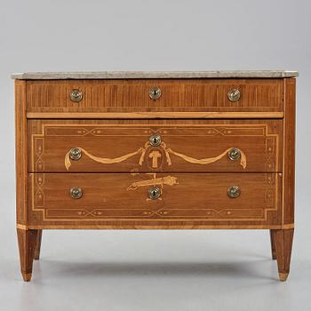 A Gustavian marquetry and ormolu-mounted commode attributed to N. P. Stenström (master 1781-1790), late 18th century.