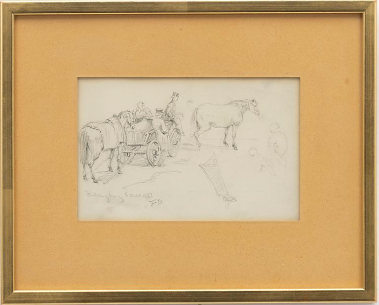 Fritz von Dardel, Lantliga scener, blyertsteckningar, 3 st.