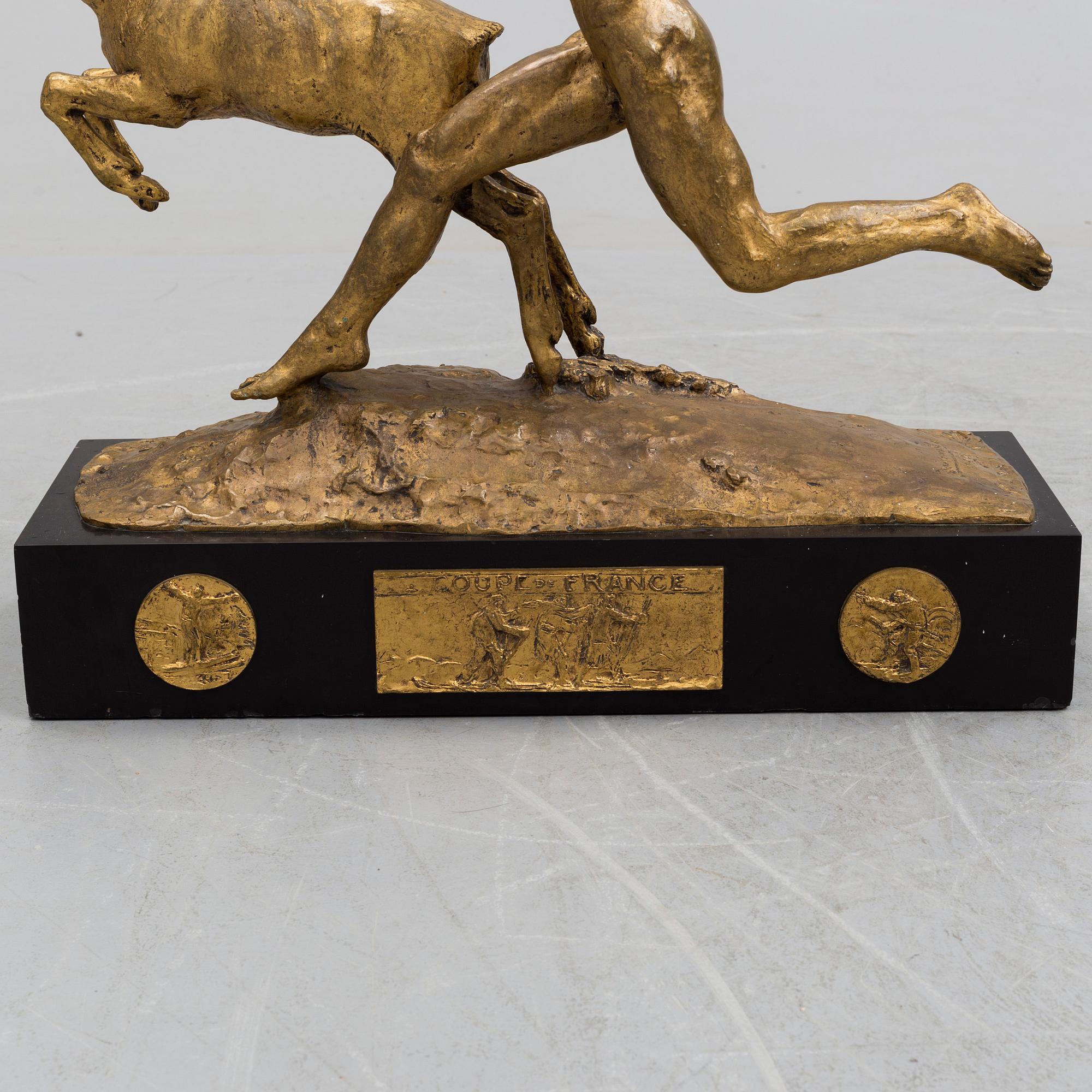 A Paul Landowski bronze sculpture signed Landowski and dated 1922.