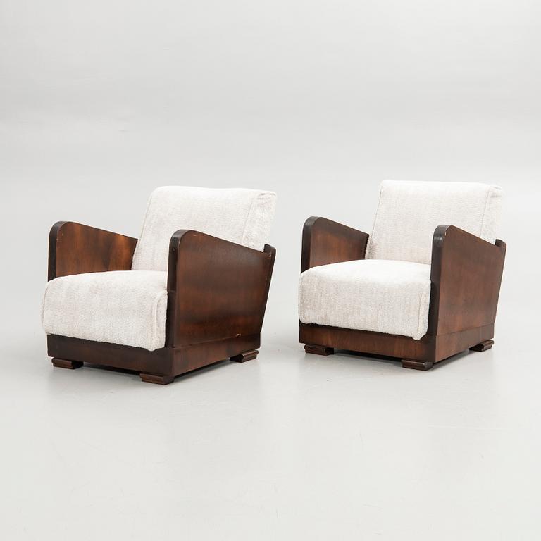 Armchairs, a pair, Art Deco style, 20th century.