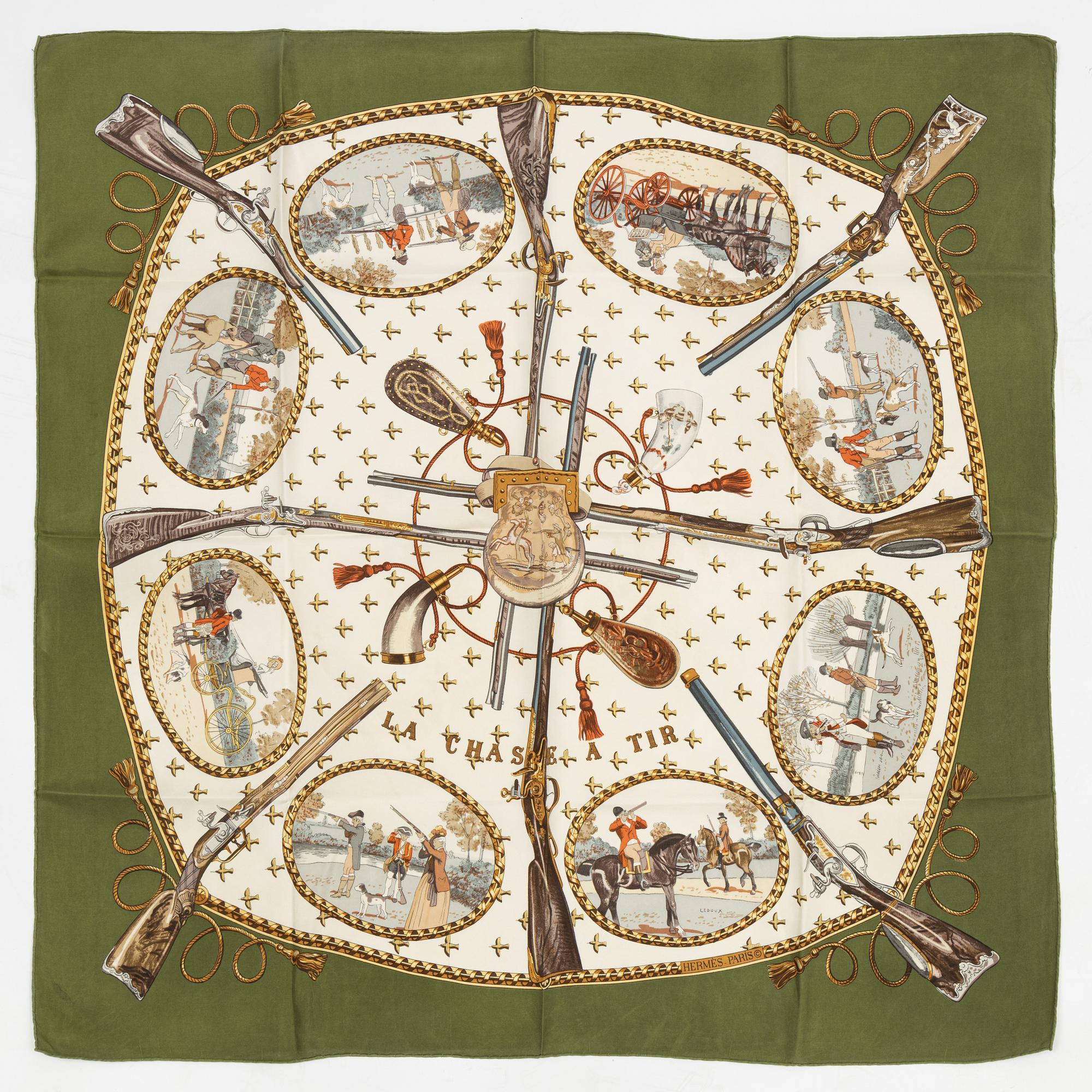 Hermès, scarf, "La Chasse a Tir".