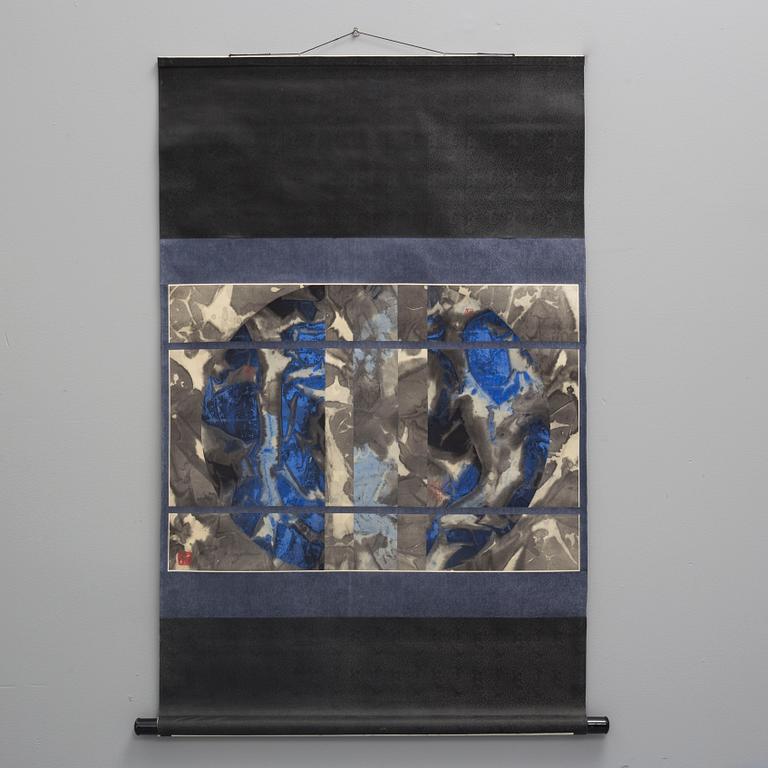 SHEN CHEN (B 1955-), rullmålning, tusch och färg på papper.