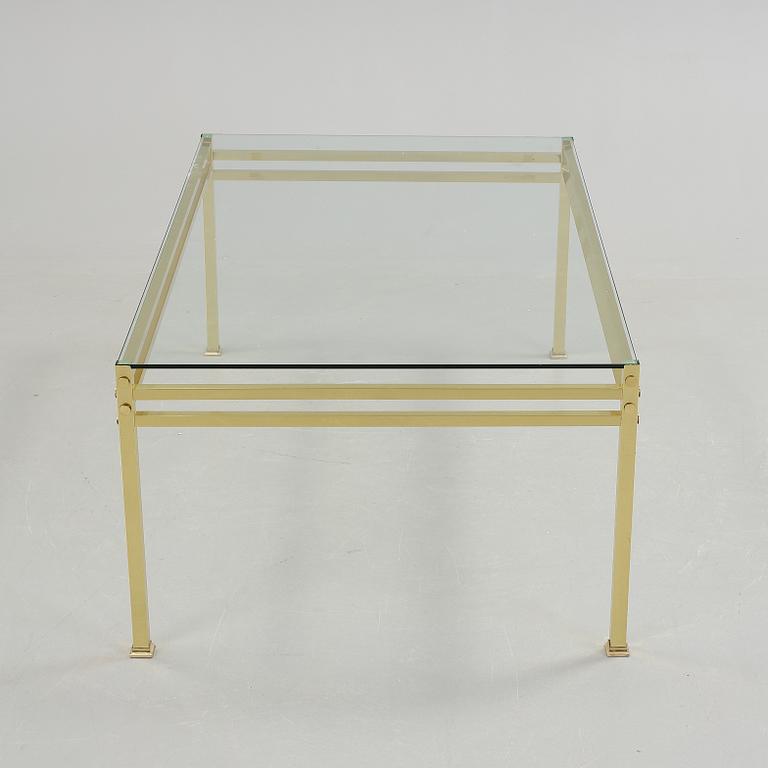 SOFFBORD, glas och mässing, 1900-talets sista kvartal.