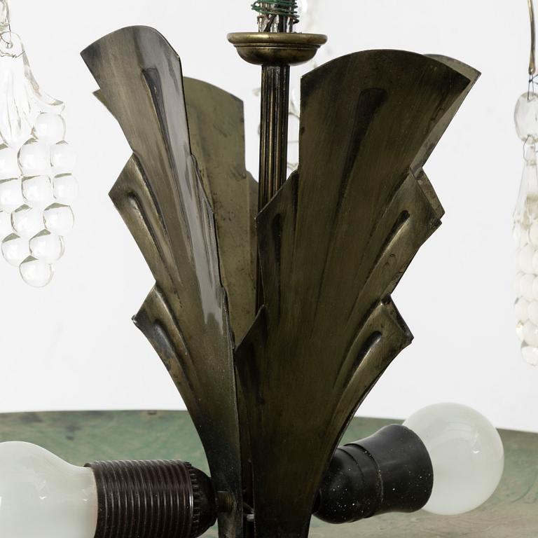 A Swedish Grace ceiling lamp, Sweden, 1920's, by engraver Gustaf Åström, Stockholm.