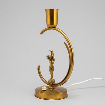 a 1940's-50's brass table lamp by Ystad Metall.
