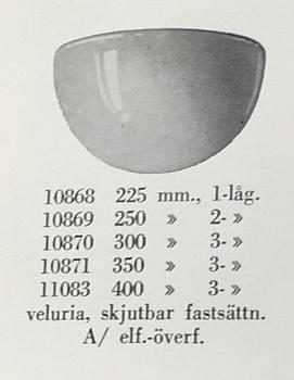 Harald Notini, a pair of ceiling lamps model "10870", Arvid Böhlmarks Lampfabrik, 1930s.