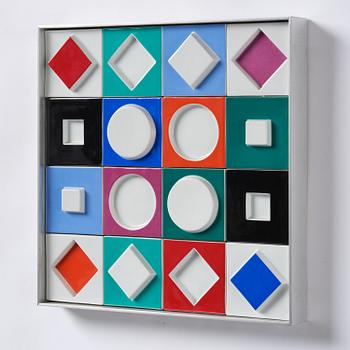 Victor Vasarely, a porcelain wall relief, Rosenthal Studio Linie, Germany, ed. 8/75.