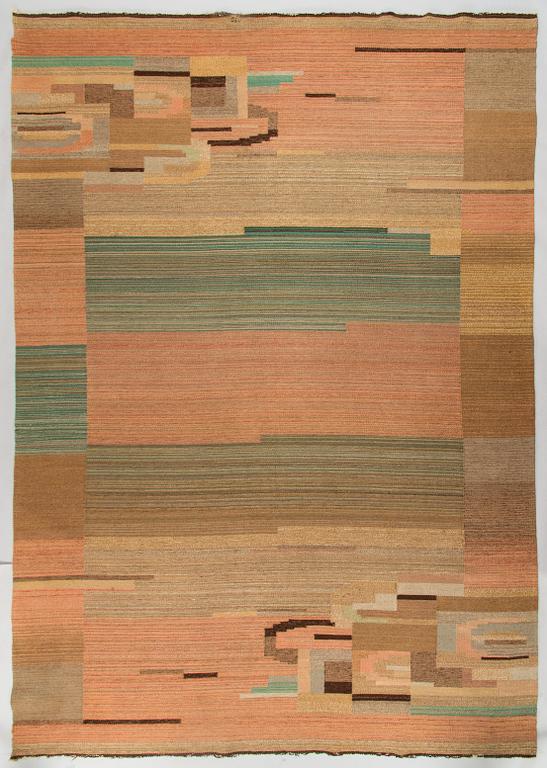 Greta Skogster-Lehtinen, A 1930s  flat weave carpet for Aaltosen Mattokutomo Kiikka Finland. Circa 340 x 240 cm.