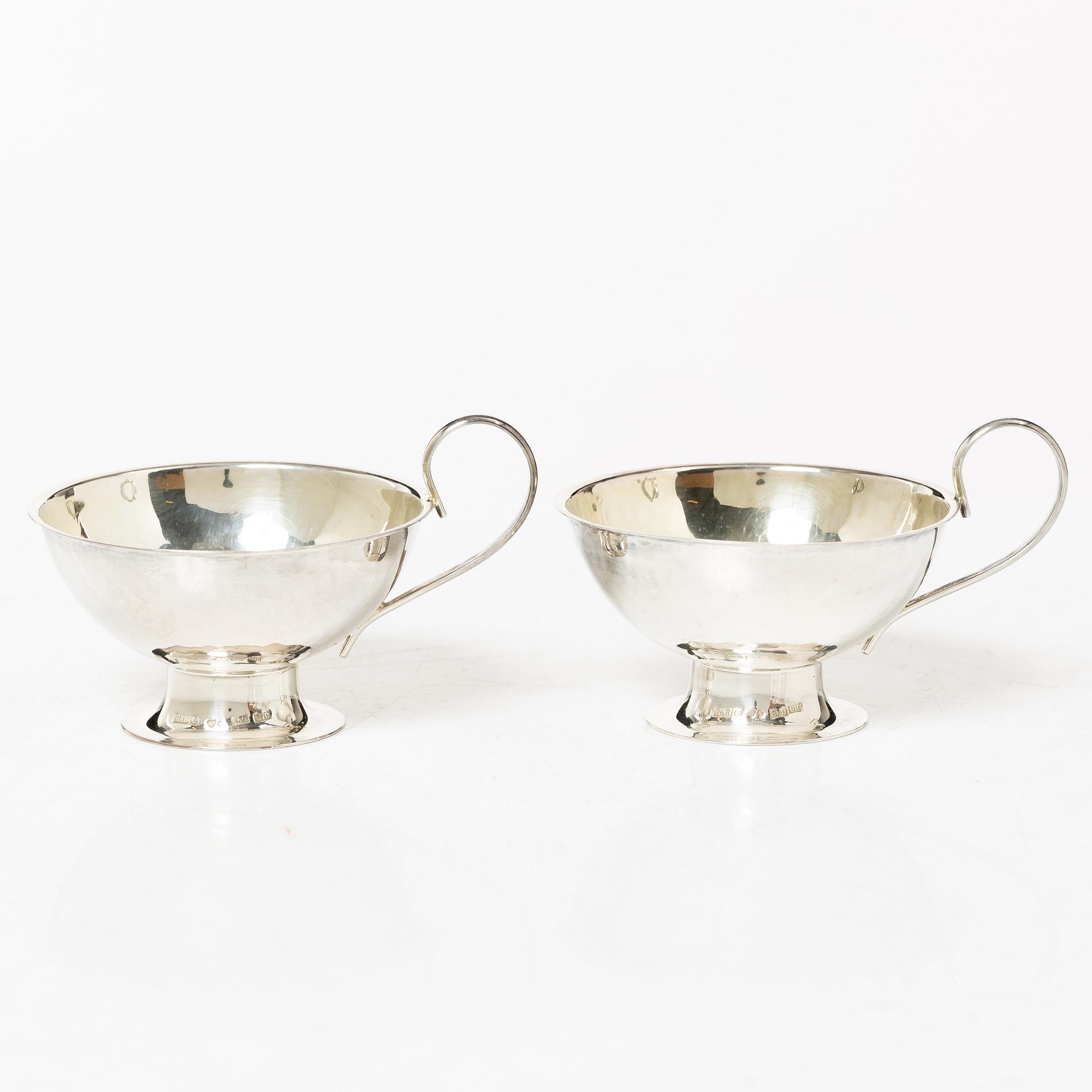 A set of twelve Swedish silver punsch cups, including Ceson, Gothenburg 1989.