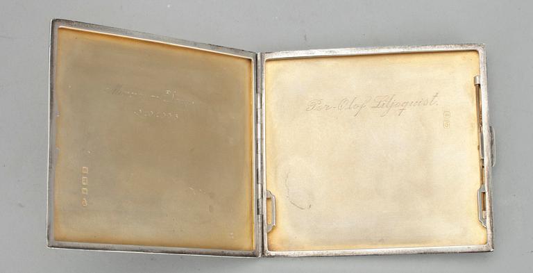 CIGARETTETUI, silver, Birmingham 1920-tal. L 9.