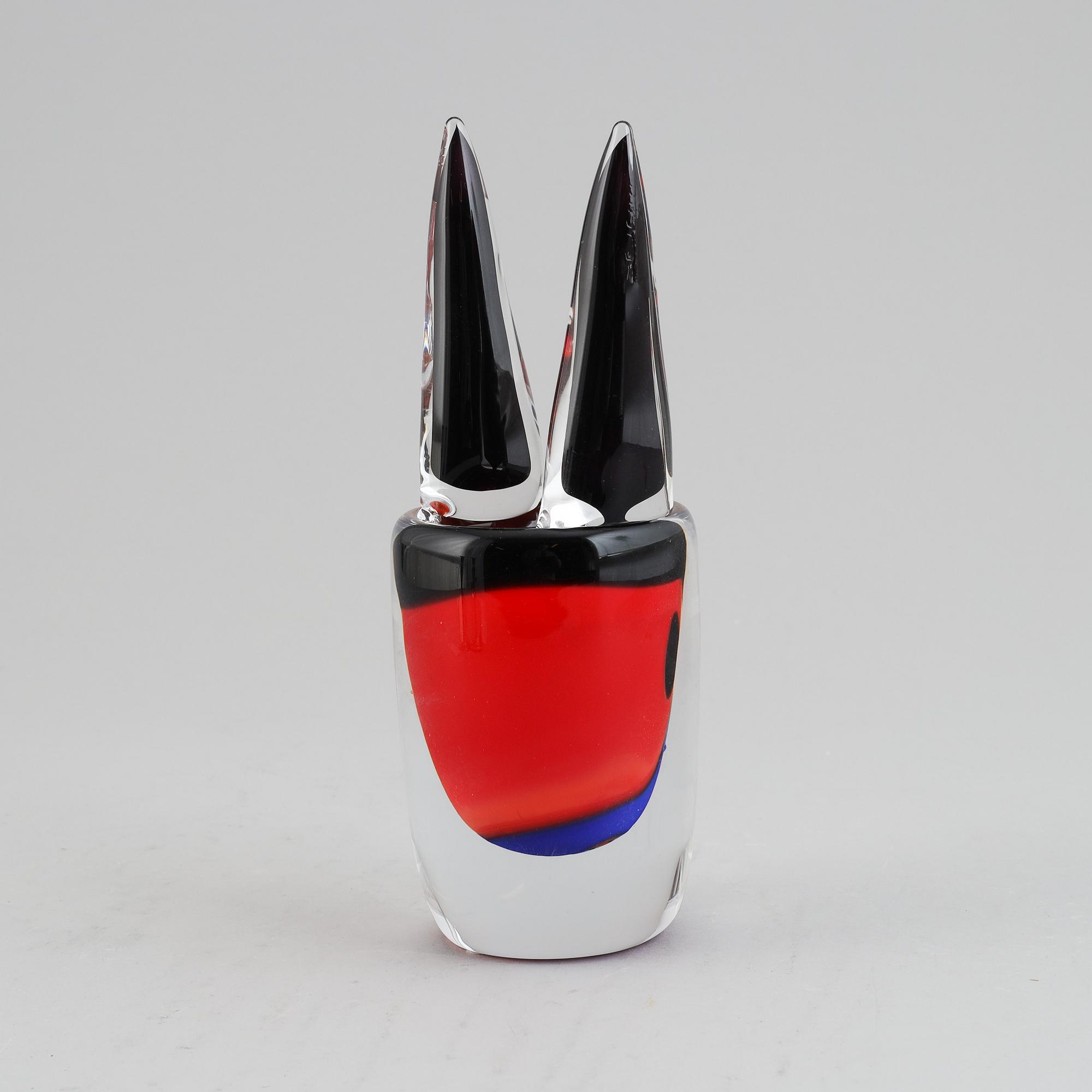 Erik Höglund, a glass sculpture/vase, Strömbergshyttan, 1991.