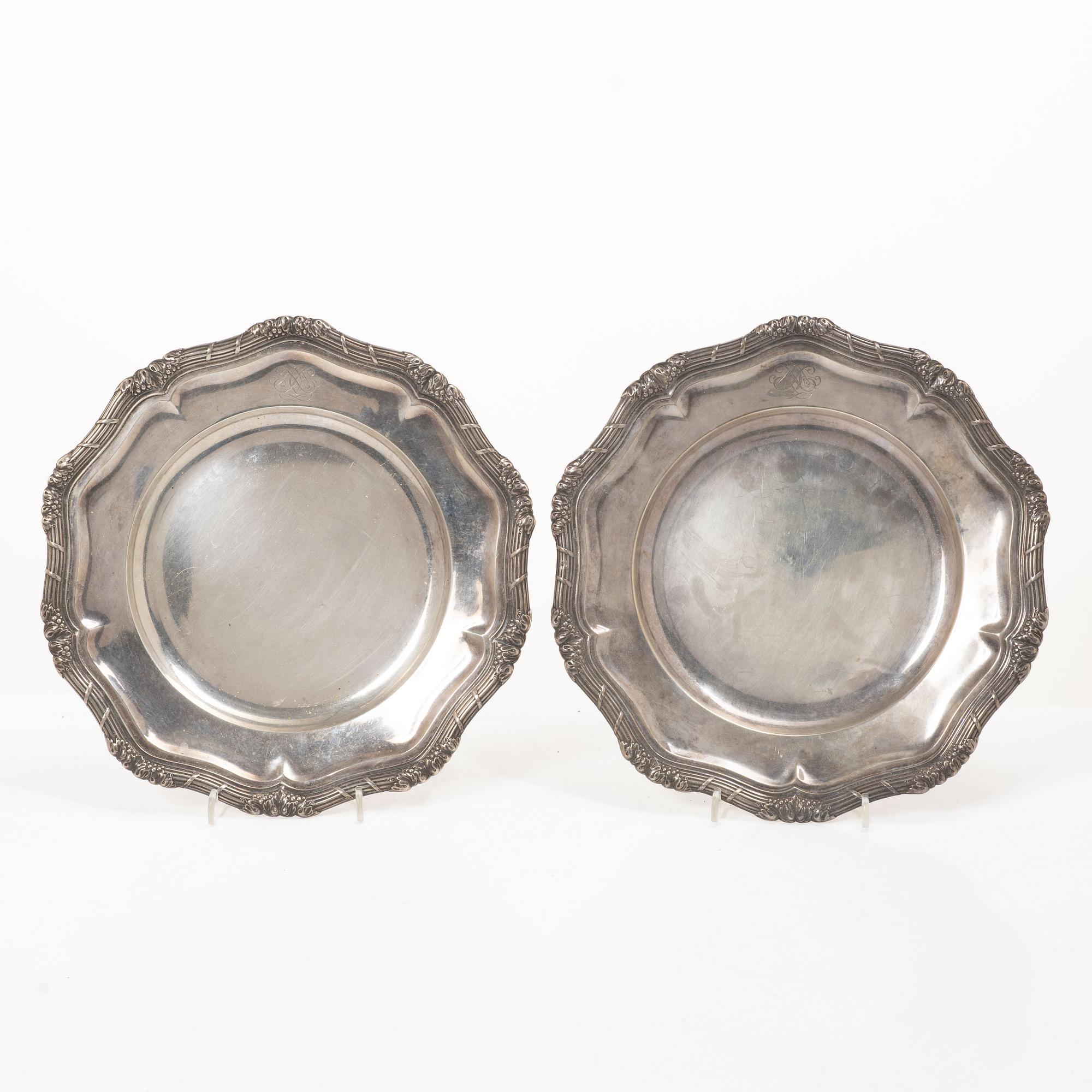 A. Dragsted, Twi Rococo style silver dishes, Copenhagen 1927.