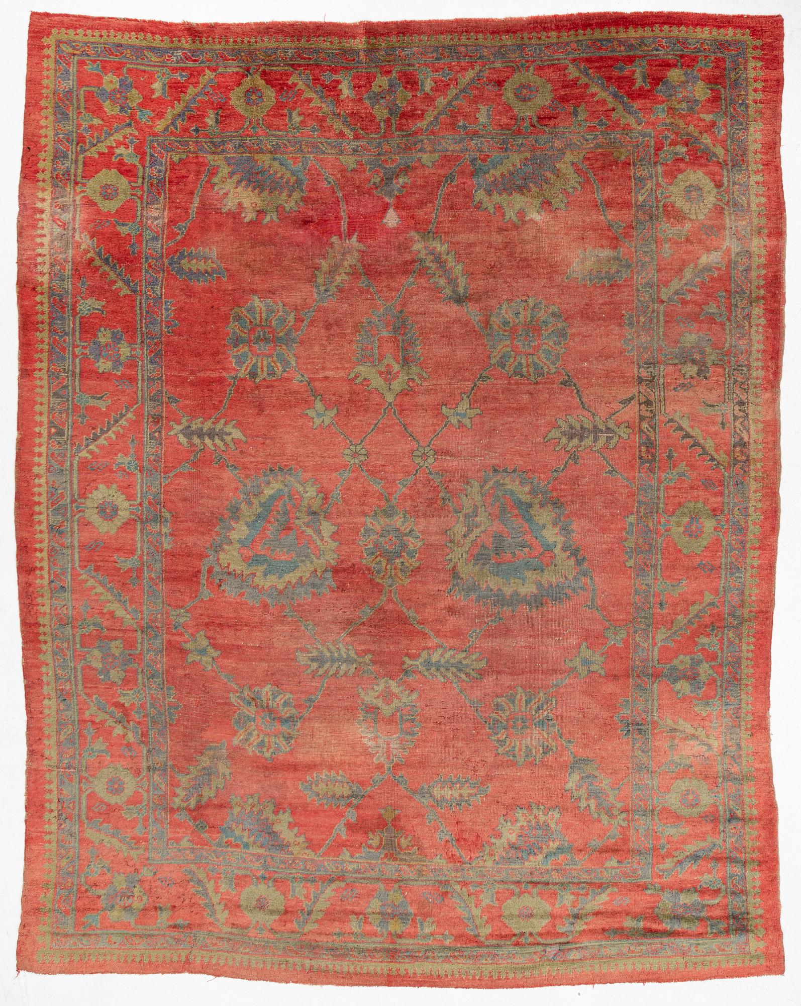 Carpet, antique, Ushak, approx. 344 x 265, late 19th century.