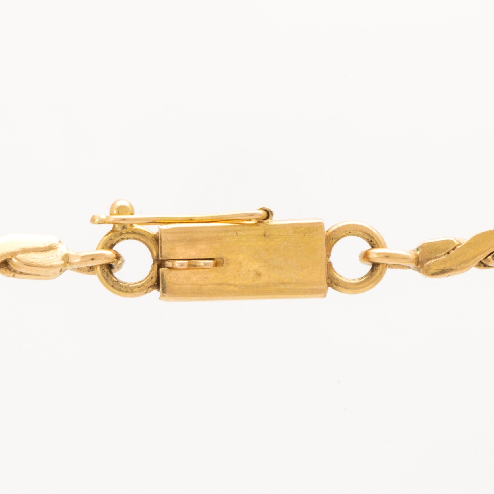 An Italian 18C gold necklace weight 37 grams length 20 cm.