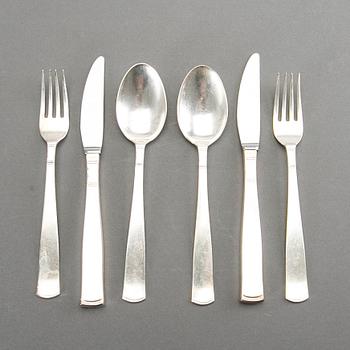 A Swedish 20th century 42 pcs of sivler cutlery mark of GAB (Jacob Ängman) Stockholm ,later part of the 20th century.