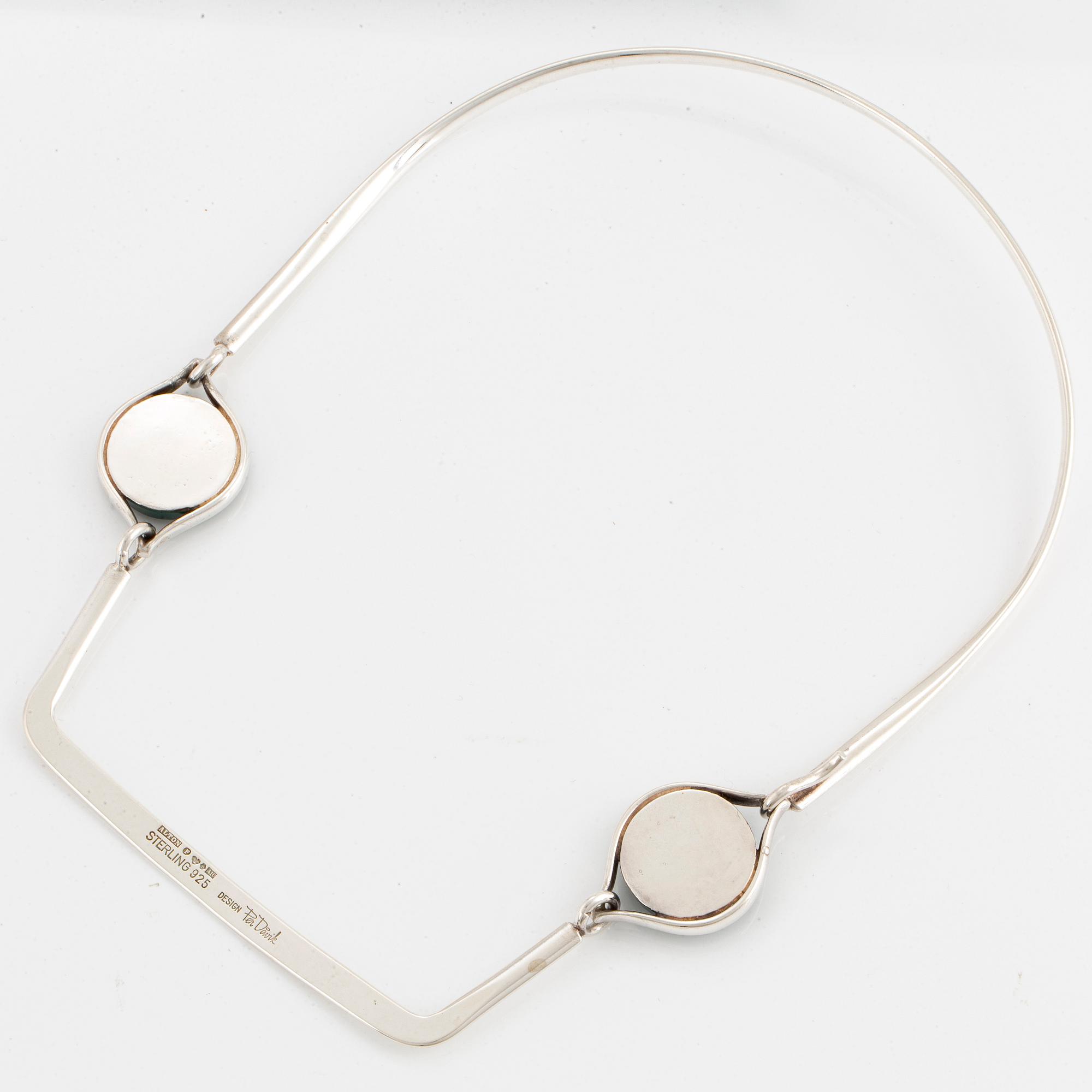 PER DÅVIK, Alton, collier, sterlingsilver med grön sten.