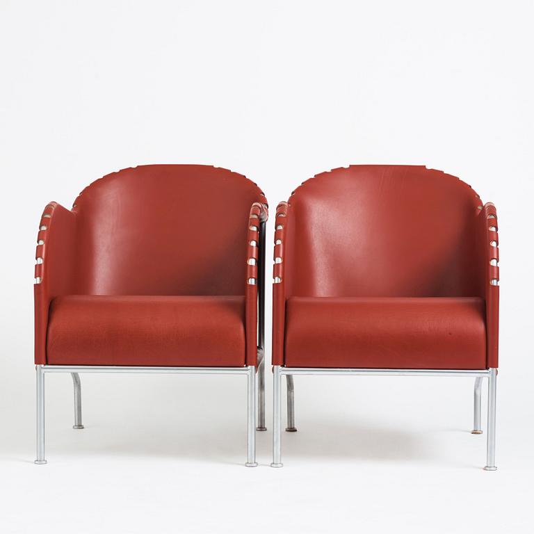 Mats Theselius, a pair of "Bruno" easy chairs, ed. 16/49 & 40/49, Källemo, Värnamo 1997.