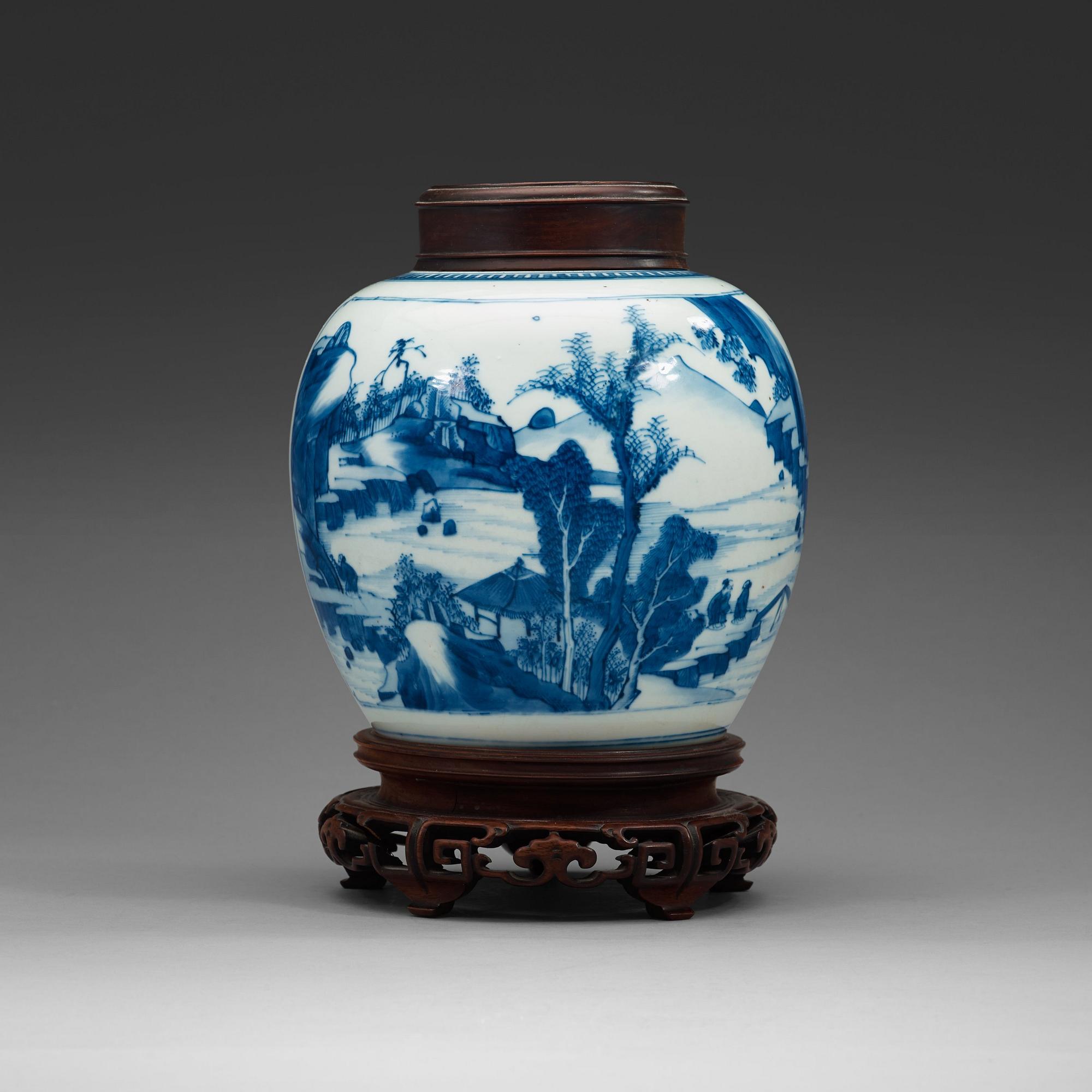 KRUKA, porslin. Qingdynastin, Kangxi (1662-1722).