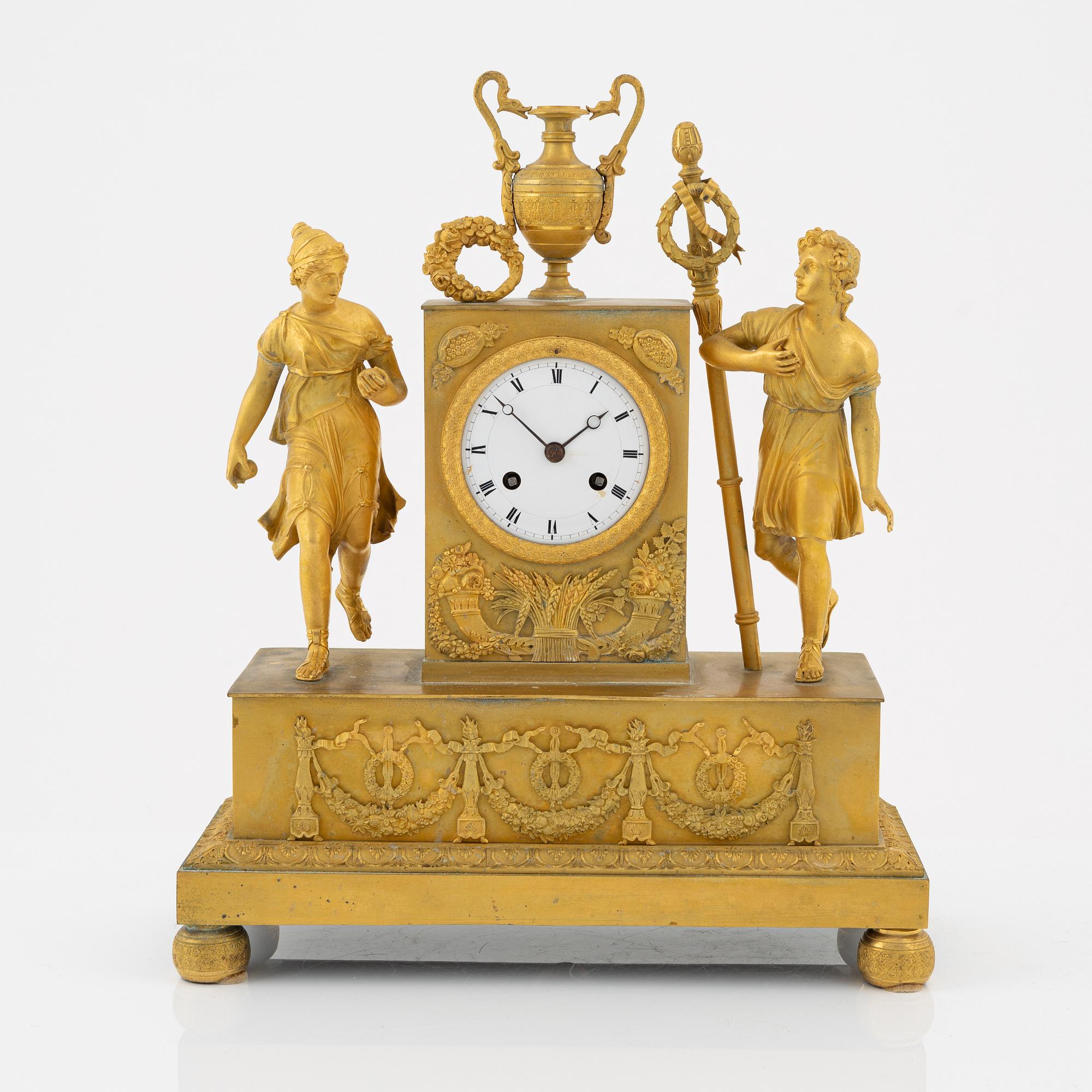 A French Empire ormolu mantel clock, first part of the ¨19th Century.