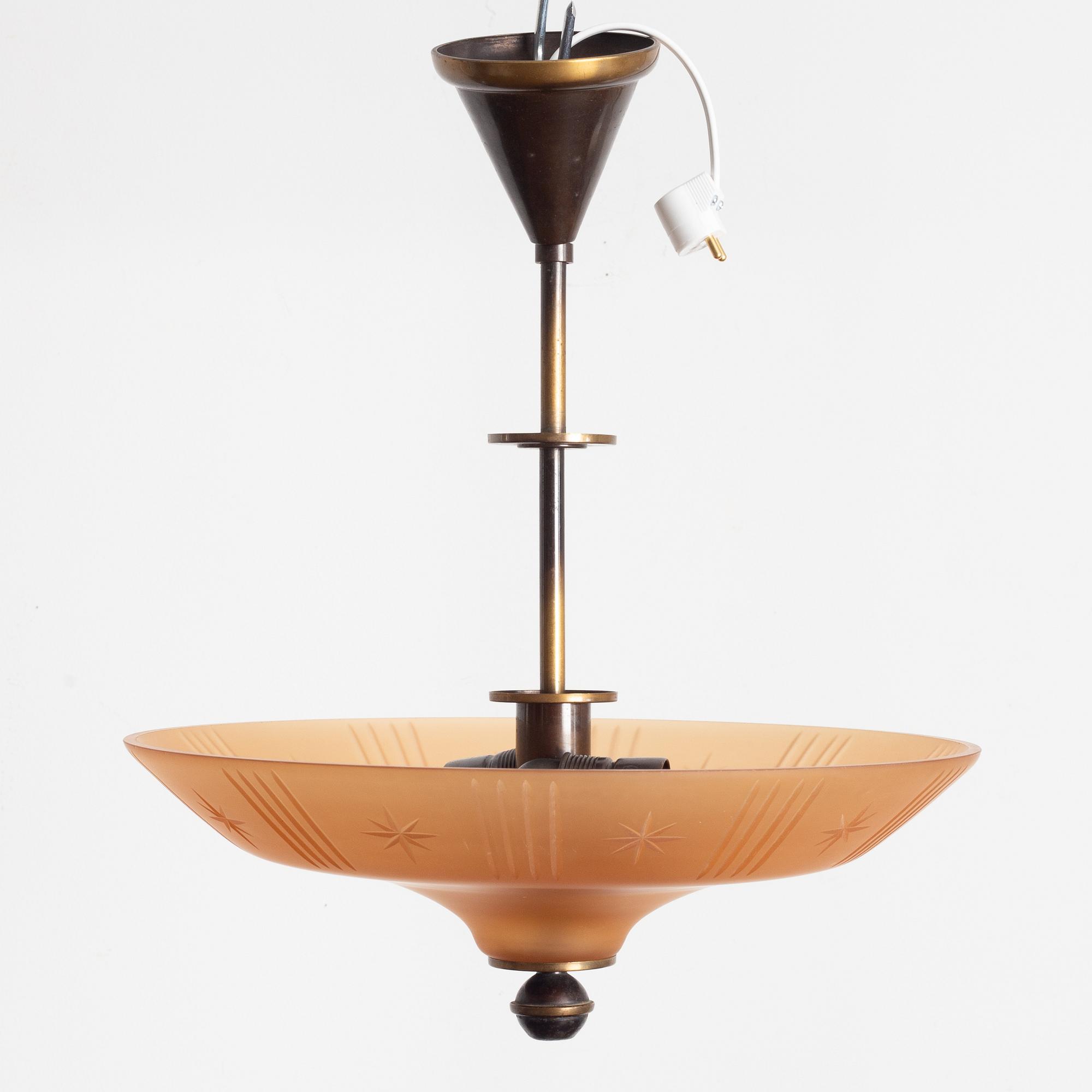 Cebe (Chr Bergh & Co), taklampa, modell "65332", Svalöv, 1930-tal.