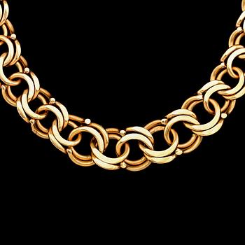 COLLIER, 18K guld, svenska stämplar, 1970. Total vikt ca 60 g.