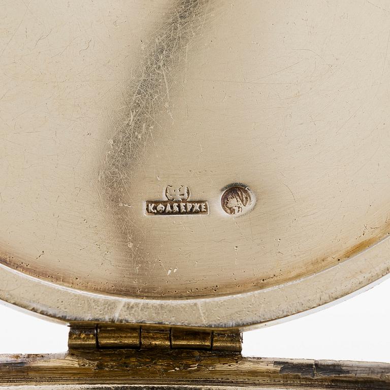 K. Fabergé, a silver sugar bowl and cream jug, Imperial Warrant mark, Moscow ca. 1913.