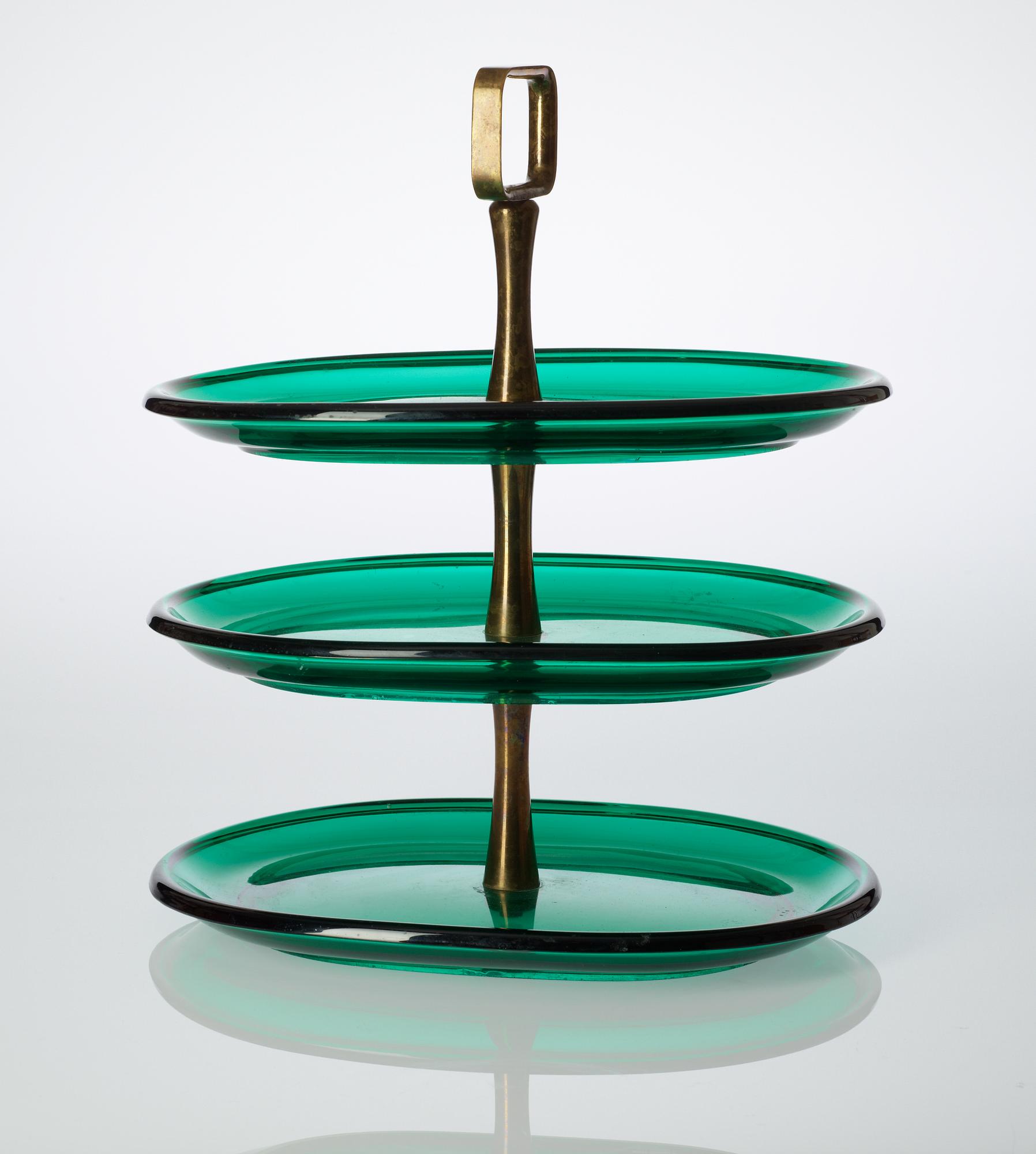 A Josef Frank green glass etagère, Svenskt Tenn.
