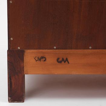Carl Malmsten, a rare rosewood chest of drawers, Sweden, 1950s.