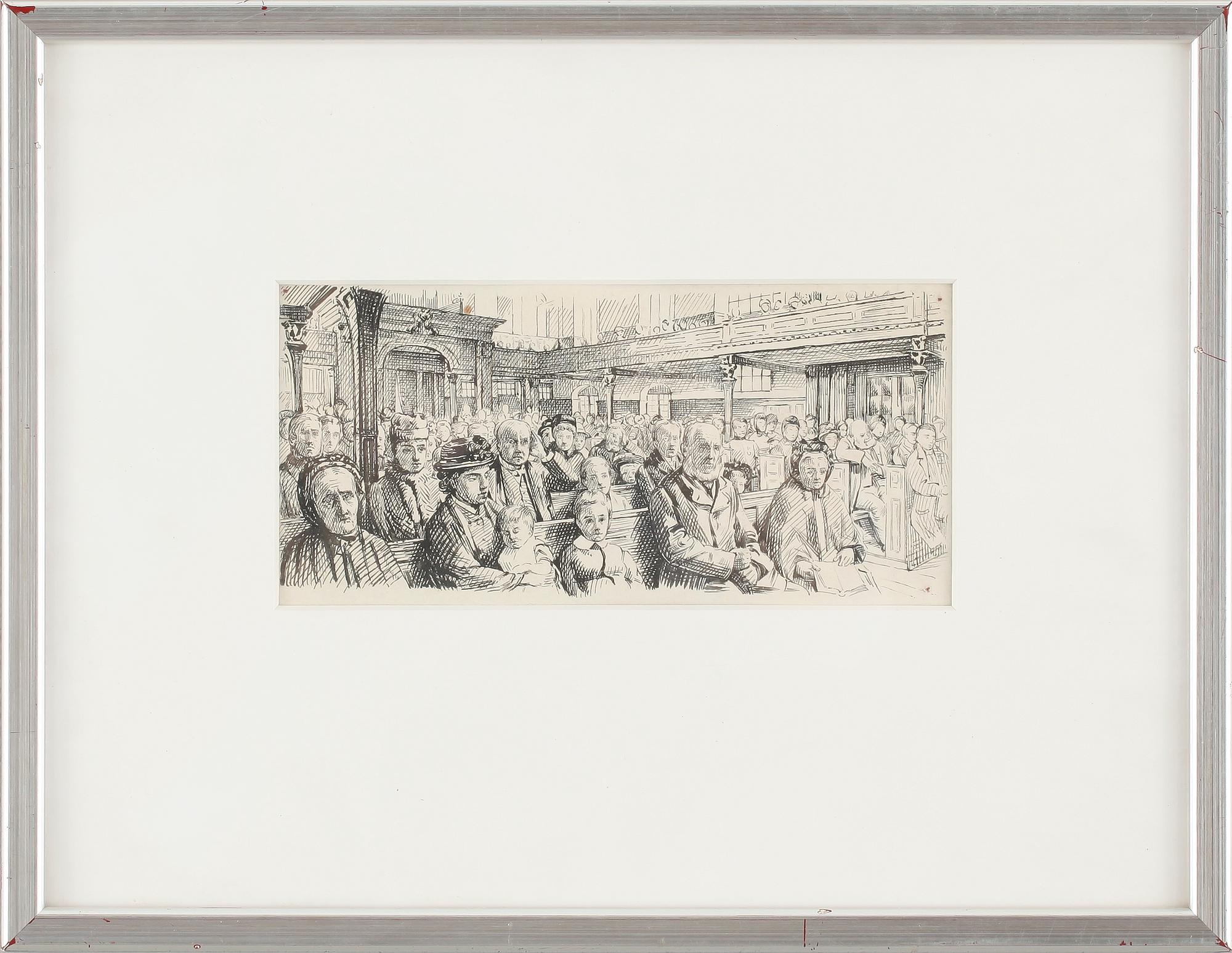 WALTER TYNDALE, teckning, signerad a tergo.