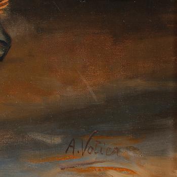 OKÄND KONSTNÄR, olja på duk, bär sign, 1900-tal.