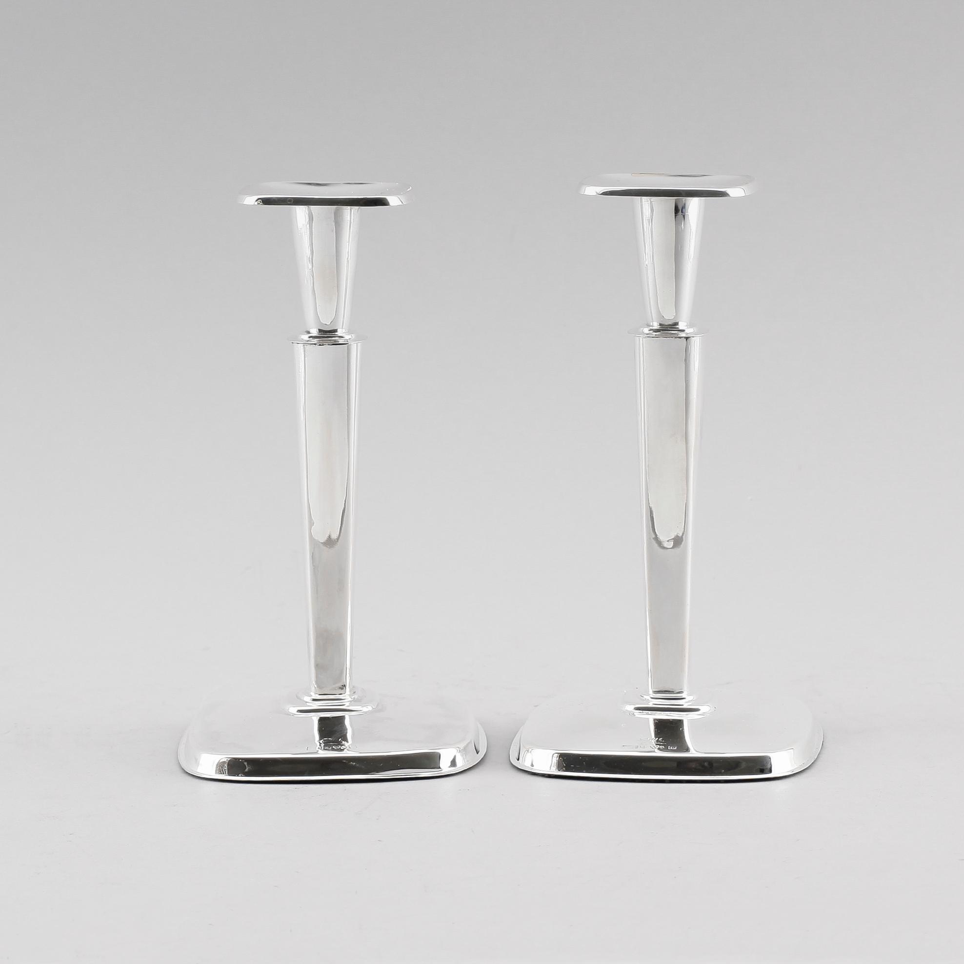 LJUSSTAKAR, 1 par, silver, Göthlin, Tesi, 1959.