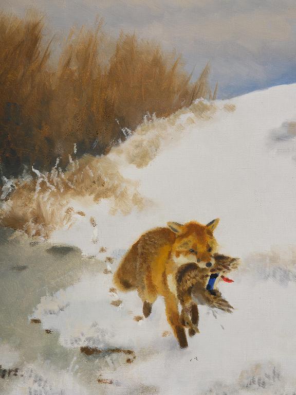 Bruno Liljefors, Fox with duck.