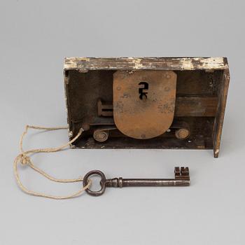 A 19th century lock and key.