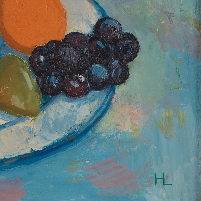 Hilding Linnqvist, Stilleben med rosor och frukter.