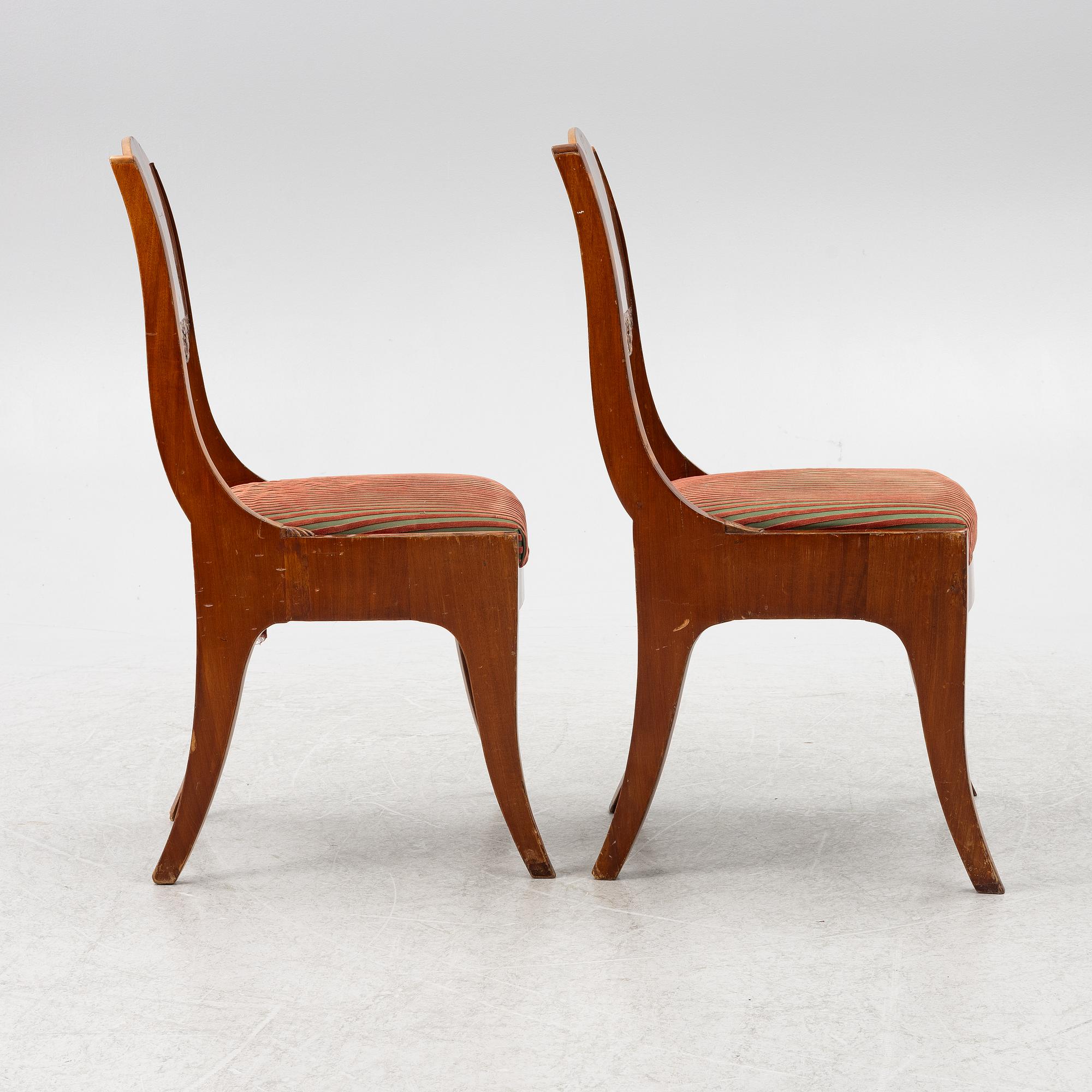 Chairs, a pair, Empire, Russia/Baltic region, first half of the 19th century.